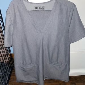 Figs XL grey scrub top & XL tall regular cut pant